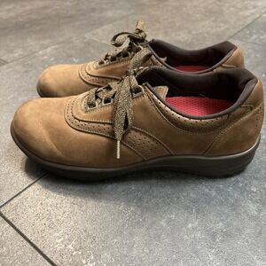 SAS Women's Walk Easy Be Happy Brown Leather Suede Walking Shoes Size 11 Medium
